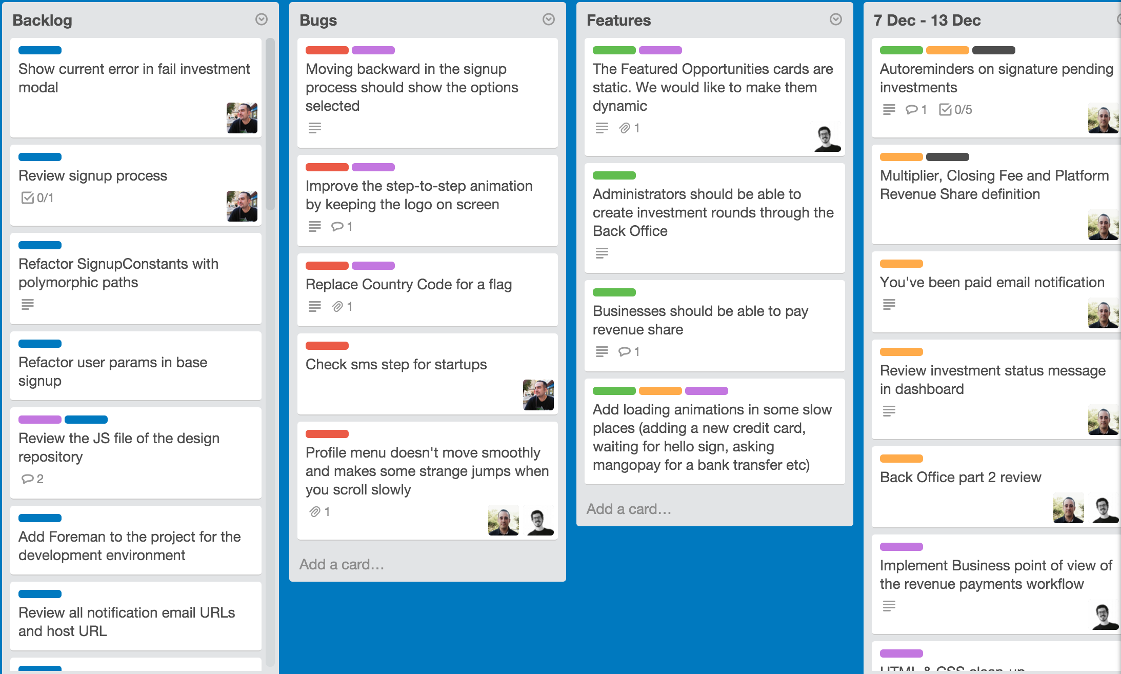 A Trello board A Trello board